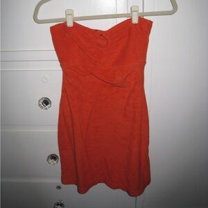 Forever 21 size small orange strapless dress